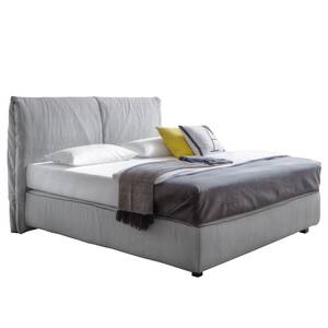 Boxspring Seaspray Geweven stof - Lichtgrijs - 180 x 200cm - H2 zacht