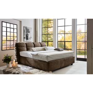 Lit boxspring Vera Cruz Tissu - Marron - 180 x 200cm - D2 souple