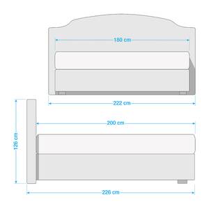 Boxspring Hill End Geweven stof - Wit - Tweepersoonsmatras H2/H3