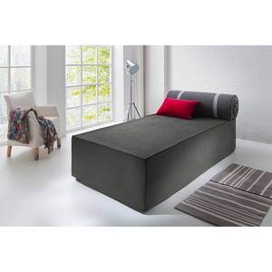 Boxspringbett Wodonga Bett ist wandelbar zum Daybett/Liege, Webstoff - Anthrazit