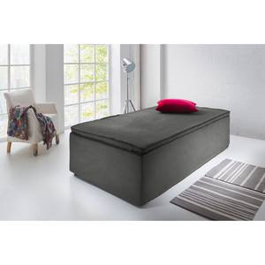 Boxspringbett Wodonga Bett ist wandelbar zum Daybett/Liege, Webstoff - Anthrazit