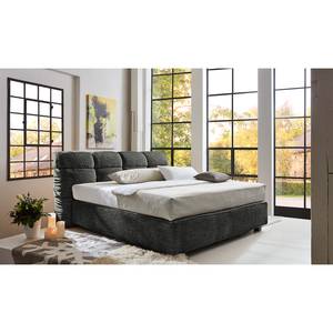 Lit boxspring Vera Cruz Tissu - Anthracite - 180 x 200cm - D2 souple