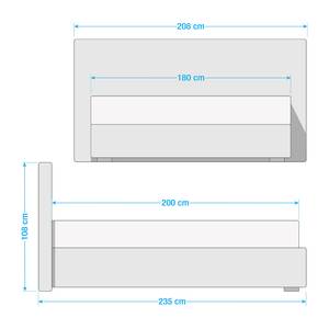 Boxspringbett Vera Cruz Webstoff - Anthrazit - 180 x 200cm - H2