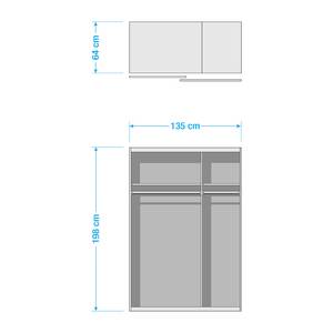 Schwebetürenschrank Cardiff Breite: 135 cm - Mit Spiegeltür/-en