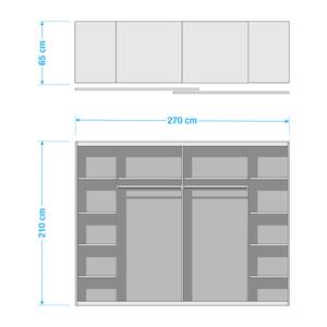 Armoire à portes coulissantes Stockholm Marron - Bois manufacturé - 270 x 210 x 65 cm