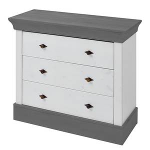 Commode Bergen IV Pin nordique - Blanc / Gris clair