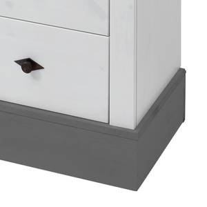 Commode Bergen IV Pin nordique - Blanc / Gris clair