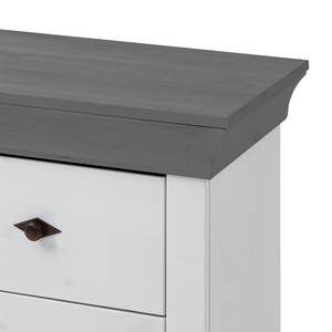 Commode Bergen IV Pin nordique - Blanc / Gris clair