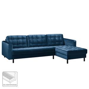 Ecksofa Corndale Samt - Marineblau