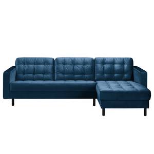 Ecksofa Corndale Samt - Marineblau