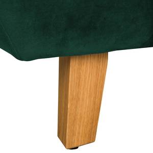 Canapé d’angle Glebe Velours - Vert vieilli - Méridienne longue à droite (vue de face)