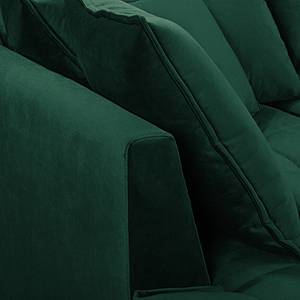 Canapé d’angle Glebe Velours - Vert vieilli - Méridienne longue à gauche (vue de face)