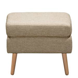 Fauteuil Croom microvezel - Geweven stof Fida: Zand - Met hocker