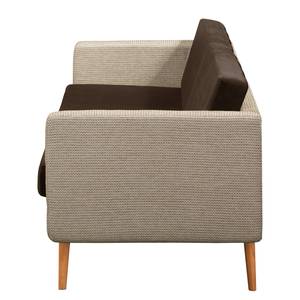 Ensemble de canapé Croom V (3-2-1) Tissu / Velours - Beige / Marron foncé