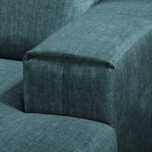 Ecksofa Mazy Microfaser - Jeansblau - Longchair davorstehend rechts