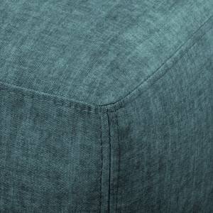 Canapé d’angle Mazy Microfibre - Bleu jean - Méridienne courte à droite (vue de face)