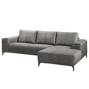 Ecksofa Mazy Microfaser - Fango - Longchair davorstehend rechts