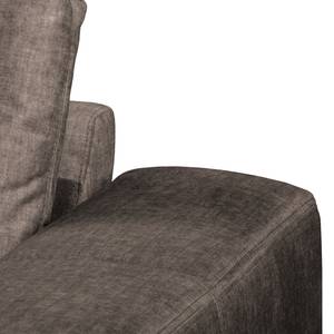 Ecksofa Mazy Microfaser - Steingrau - Longchair davorstehend rechts