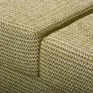 Hoekbank Croom microvezel - Geweven stof Fida: Beige groen - Longchair vooraanzicht links - Zonder hocker