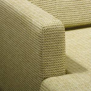 Hoekbank Croom microvezel - Geweven stof Fida: Beige groen - Longchair vooraanzicht links - Zonder hocker