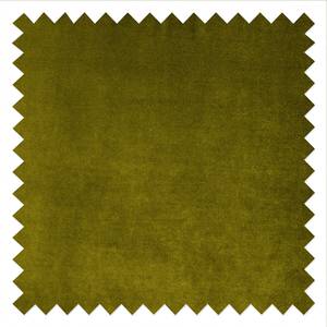 Canapé d’angle Croom Microfibre - Tissu Fida / Velours Freda: Beige vert / Vert olive - Méridienne courte à gauche (vue de face) - Sans repose-pieds