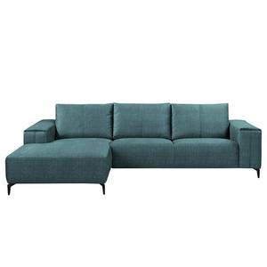 Ecksofa Mazy Microfaser - Jeansblau - Longchair davorstehend links