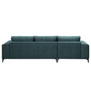 Ecksofa Mazy Microfaser - Jeansblau - Longchair davorstehend links