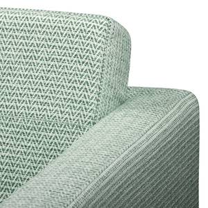 Canapé d’angle Croom Microfibre - Tissu Fida: Vert menthe - Méridienne courte à droite (vue de face) - Sans repose-pieds