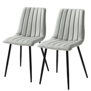 Chaises Jobo (lot de 2) Tissu / Acier - Noir - Gris clair