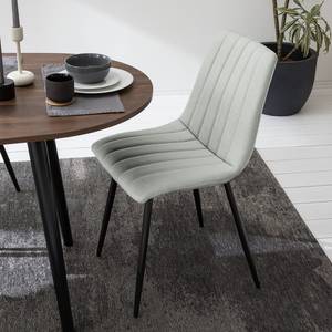 Chaises Jobo (lot de 2) Tissu / Acier - Noir - Gris clair