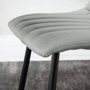 Eetkamerstoelen Jobo (set van 2) Geweven stof/staal - zwart - Lichtgrijs