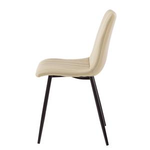 Eetkamerstoelen Jobo (set van 2) Geweven stof/staal - zwart - Beige