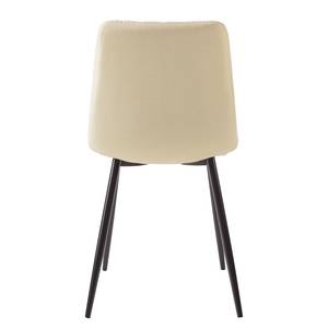 Eetkamerstoelen Jobo (set van 2) Geweven stof/staal - zwart - Beige