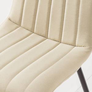 Chaises Jobo (lot de 2) Tissu / Acier - Noir - Beige