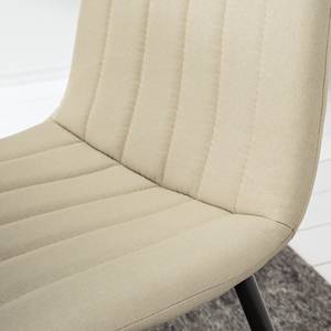 Chaises Jobo (lot de 2) Tissu / Acier - Noir - Beige