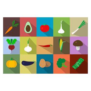 Afbeelding Funny Vegetables Meerdere kleuren