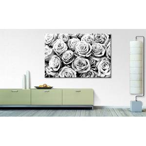 Tableau déco Creamy Roses Noir - Blanc