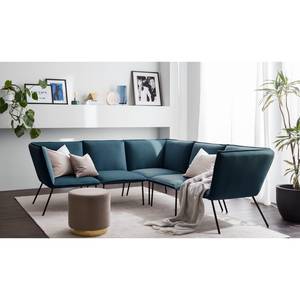 Ecksofa Dorado Samt - Marineblau