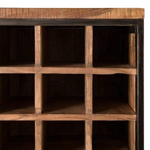 Barschrank Parquet Akazie massiv / Eisen - Akazie / Schwarz