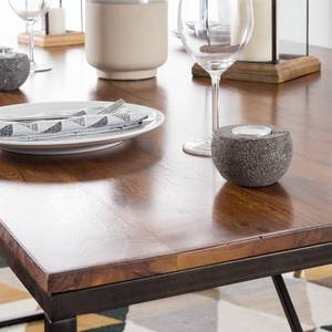 Eettafel Woodson Massief acaciahout/ijzer - Bruin acaciahout - Breedte: 180 cm