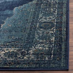 Laagpolig vloerkleed Sibyla Geweven stof - blauw/flessengroen - 100 x 140 cm