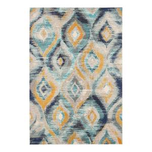 Tapis Vistoso Tissu - Jaune moutarde / Bleu pétrole - 160 x 230 cm