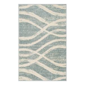 Laagpolig vloerkleed Shea Geweven stof - Mintgrijs - 90 x 150 cm