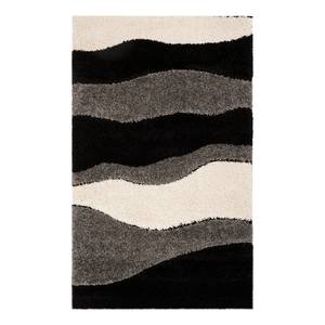 Hoogpolig vloerkleed Bonita Geweven stof - grijs/donkergroen - 90 x 150 cm