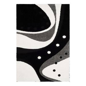Hoogpolig vloerkleed Lucie Geweven stof - zwart/wit - 160 x 230 cm