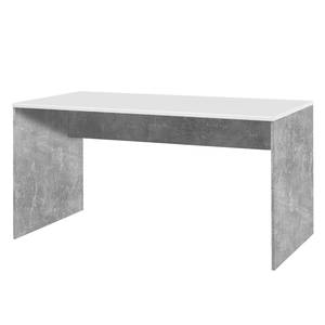 Bureau Longfaye Blanc / Imitation béton - Largeur : 150 cm