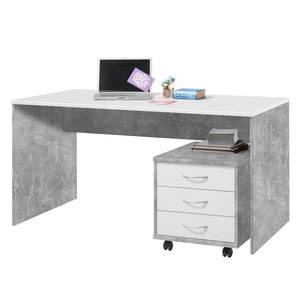 Schreibtisch Longfaye Weiß / Beton Dekor - Breite: 150 cm