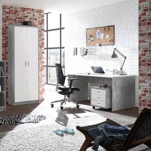 Bureau Longfaye Wit/Concrete look - Breedte: 150 cm