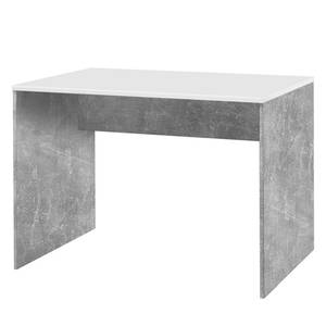 Bureau Longfaye Blanc / Imitation béton - Largeur : 106 cm