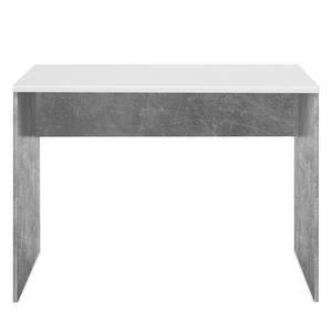 Bureau Longfaye Blanc / Imitation béton - Largeur : 106 cm